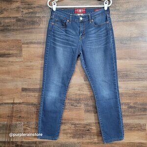 Lucky Brand Jeans 8 Sofie Skinny Ankle Mid Rise Medium Dark Wash Stretch Denim